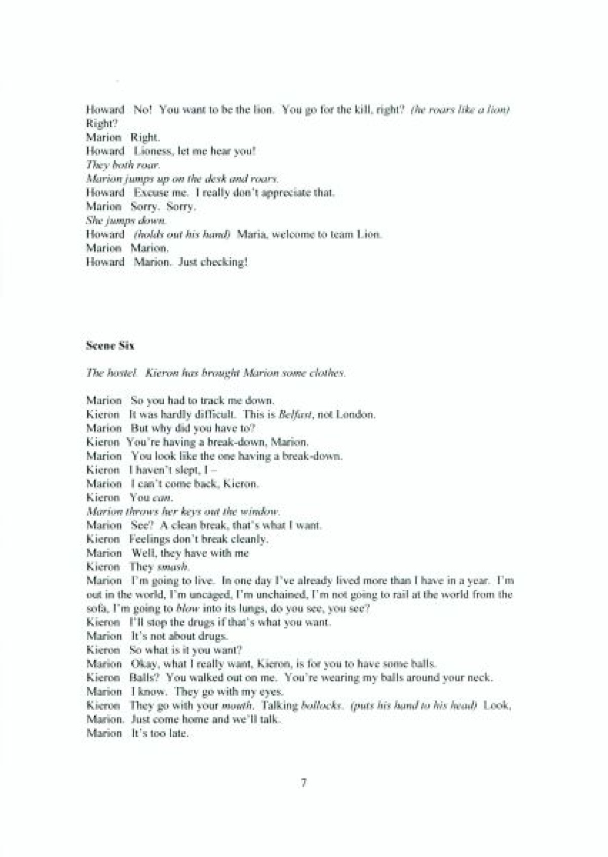 Section of script | extraORDINARYwomenNI