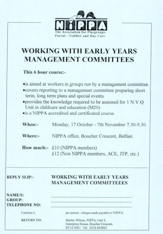 Working with Early Years Management Committee extraORDINARYwomenNI